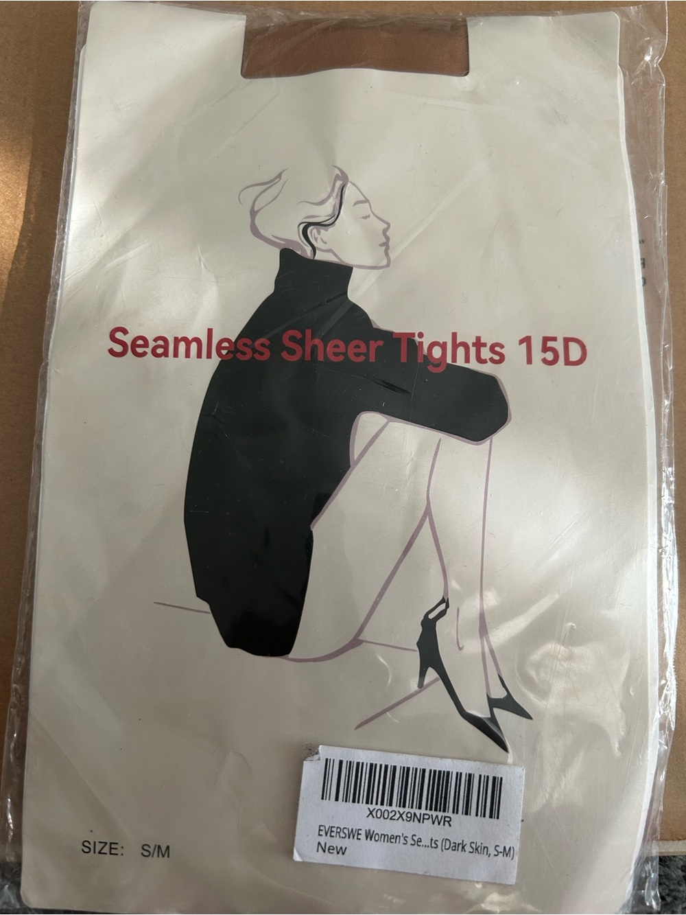 EVERSWE Seamless Sheer Tights 15D in Nude (S/M)